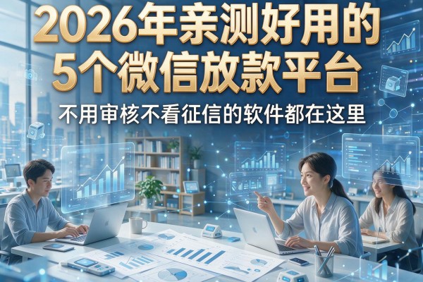 2026年亲测好用的5个微信放款平台，不用审核不看征信的软件都在这里！