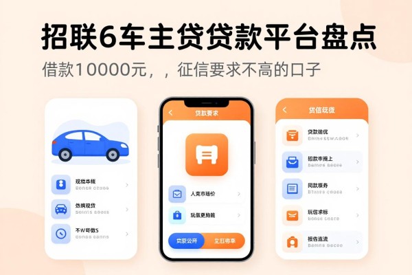 2026年内部流出！类似招联车主贷app一样的贷款平台盘点，借款10000元、征信要求不高的口子都在这