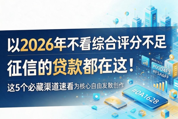 2026年不看综合评分不足和征信的贷款都在这!这5个必藏渠道速看