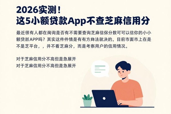 2026实测！这5个小额贷款app不查芝麻信用分，5000借款全程顺畅无门槛