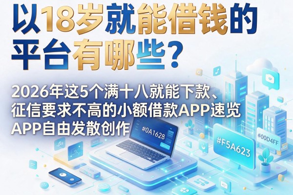 18岁就能借钱的平台有哪些？2026年这5个满十八就能下款、征信要求不高的小额借款APP速览