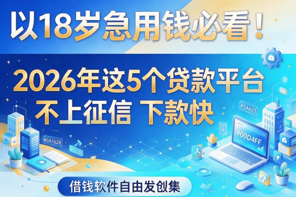 18岁急用钱必看!2026年这5个贷款平台不上征信、下款快,借钱软件精选合集