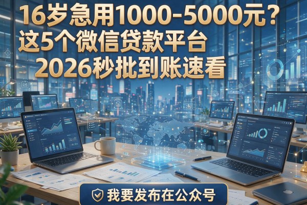 16岁急用1000-5000元?这5个微信贷款平台2026秒批到账速看