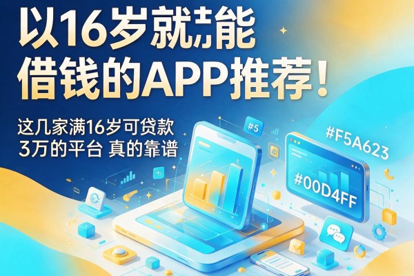 16岁就能借钱的APP推荐！这几家满16岁可贷款3万的平台真的靠谱