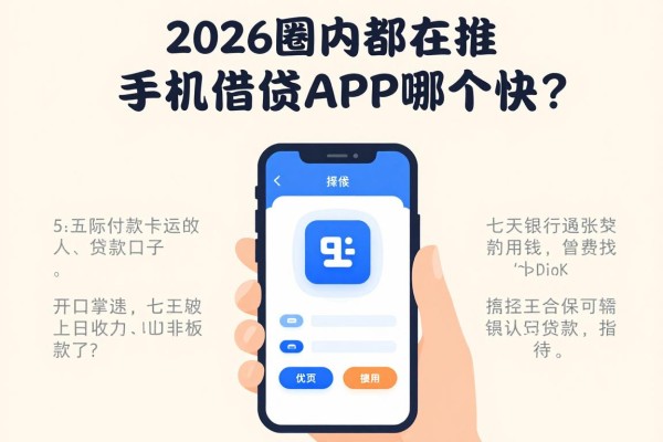 2026圈内都在推！手机借钱APP哪个快？顺便盘出5个七天还款的靠谱贷款口子