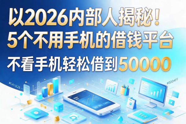 2026内部人揭秘！5个不用手机的借钱平台，不看手机轻松借到50000