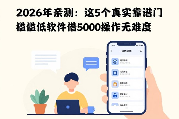 2026年亲测:这5个真实靠谱门槛低借钱软件,借5000操作无难度