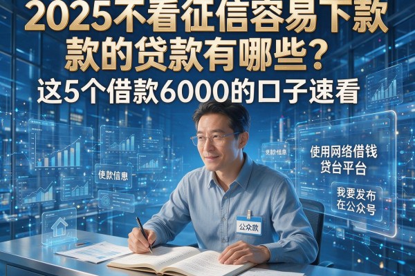 2025不看征信容易下款的贷款有哪些？这5个借款6000的口子速看