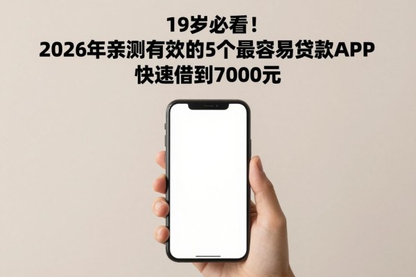 19岁必看!2026年亲测有效的5个最容易贷款APP,快速借到7000元