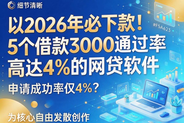 2026年必下款!5个借款3000通过率高达4%的网贷软件,申请成功率仅4%?