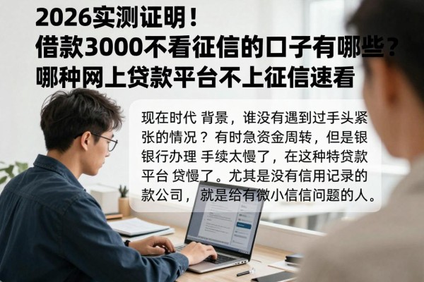 2026实测证明！借款3000不看征信的口子有哪些？哪种网上贷款平台不上征信速看