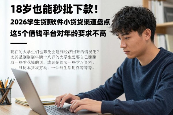 18岁也能秒批下款！2026学生贷款软件小额贷款渠道盘点，这5个借钱平台对年龄要求不高