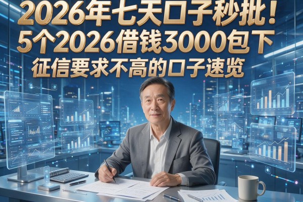 2026年七天口子秒批!5个2026借钱3000包下、征信要求不高的口子速览