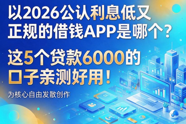 2026公认利息低又正规的借钱APP是哪个?这5个贷款6000的口子亲测好用!