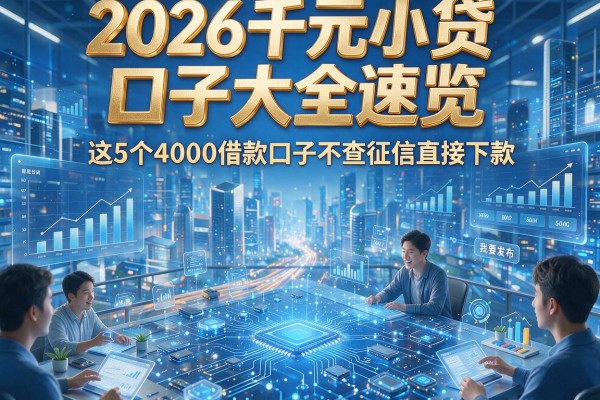 2026千元小贷口子大全速览，这5个4000借款口子不查征信直接下款！