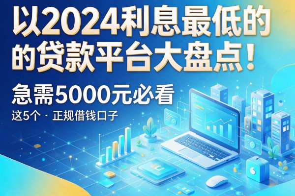 2024利息最低的贷款平台大盘点!急需5000元必看这5个正规借钱口子