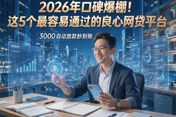 2026年口碑爆棚！这5个最容易通过的良心网贷平台，3000自动放款秒到账