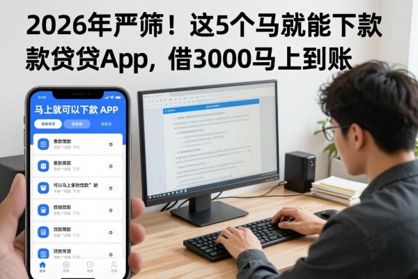 2026年严筛!这5个马上就能下款的贷款app,借3000马上到账
