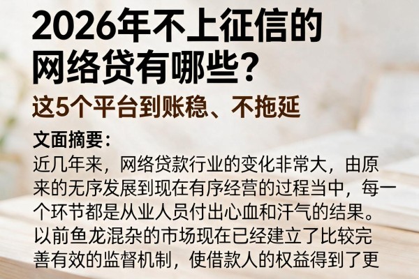 2026年不上征信的网络贷有哪些?这5个平台到账稳、不拖延