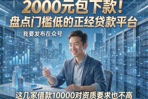 2000元包下款!盘点门槛低的正经贷款平台,这几家借款10000对资质要求也不高