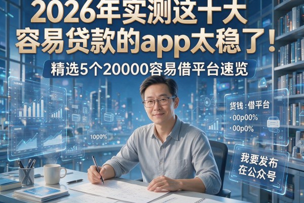 2026年实测这十大容易贷款的app太稳了！精选5个20000容易借平台速览