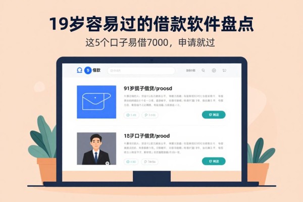 19岁容易过的借款软件盘点!这5个口子易借7000,申请就过