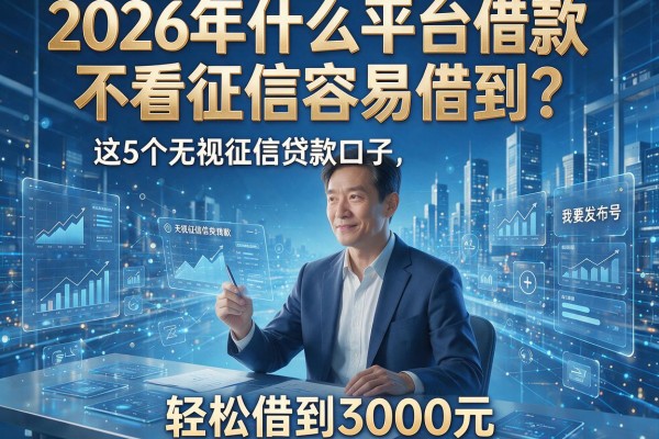 2026年什么平台借款不看征信容易借到?这5个无视征信贷款口子,轻松借到3000元!