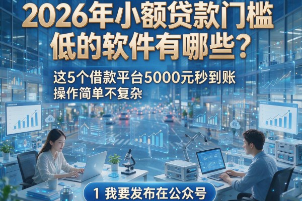 2026年小额贷款门槛低的软件有哪些?这5个借款平台5000元秒到账,操作简单不复杂!
