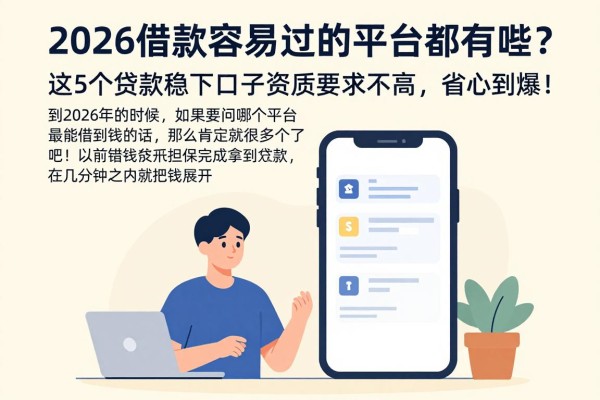 2026借款容易过的平台都有哪些?这5个贷款稳下口子资质要求不高,省心到爆!
