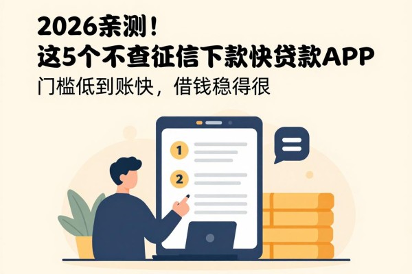 2026亲测!这5个不查征信下款快的贷款APP,门槛低到账快,借钱稳得很