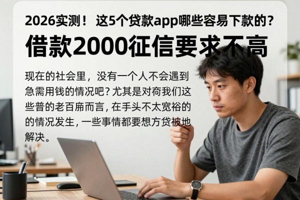 2026实测！这5个贷款app哪些容易下款的？借款2000征信要求不高
