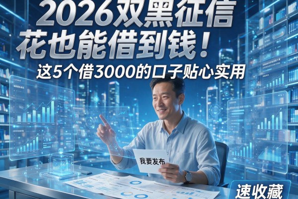 2026双黑征信花也能借到钱！这5个借3000的口子贴心实用，速收藏