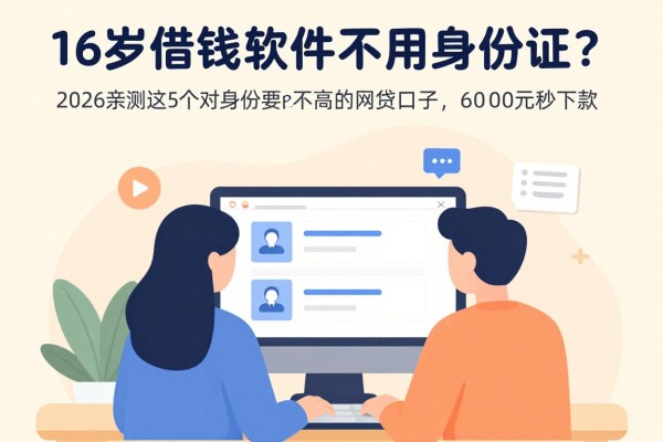 16岁借钱软件不用身份证？2026亲测这5个对身份要求不高的网贷口子，6000元秒下款
