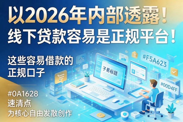 2026年内部透露！线下贷款容易是正规平台，这些容易借款的正规口子速清点