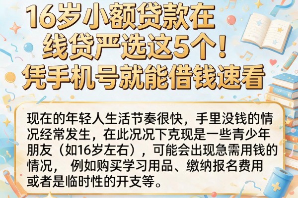 16岁小额贷款在线贷严选这5个！凭手机号就能借钱速看