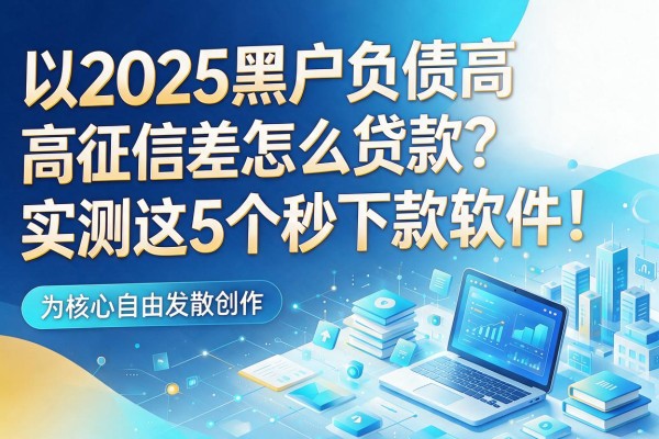 2025黑户负债高征信差怎么贷款？实测这5个秒下款软件！
