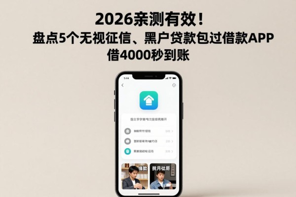 2026亲测有效！盘点5个无视征信、黑户贷款无前期包过的借款APP，借4000秒到账
