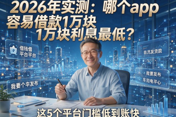 2026年实测：哪个app容易借款1万块利息最低？这5个平台门槛低到账快