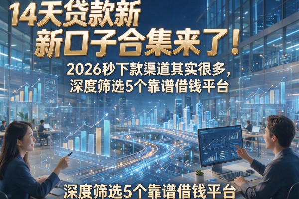 14天贷款新口子合集来了！2026秒下款渠道其实很多，深度筛选5个靠谱借钱平台