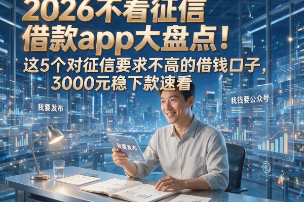 2026不看征信借款app大盘点！这5个对征信要求不高的借钱口子，3000元稳下款速看