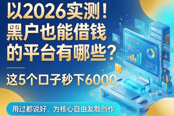 2026实测!黑户也能借钱的平台有哪些?这5个口子秒下6000,用过都说好