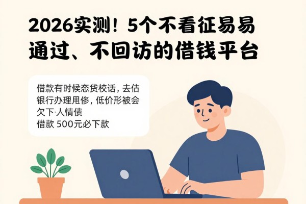 2026实测!5个不看征信容易通过、不回访的借钱平台,借款500元必下款口子推荐