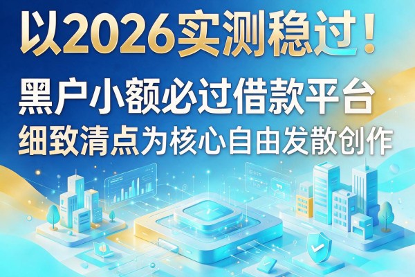 2026实测稳过!黑户小额必过借款平台细致清点