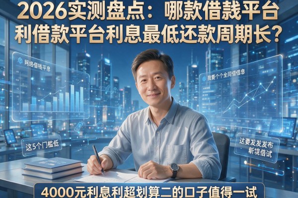 2026实测盘点:哪款借款平台利息最低还款周期长?这5个门槛低、4000元利息超划算的口子值得一试