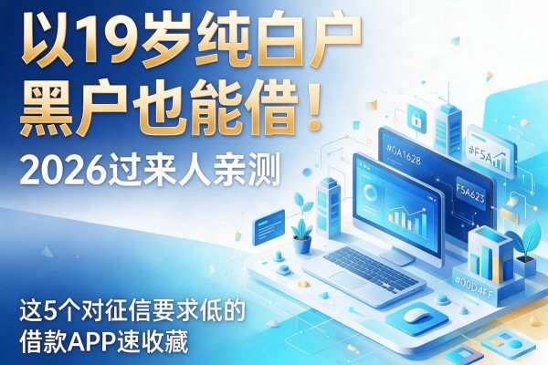 19岁纯白户、黑户也能借！2026过来人亲测：这5个对征信要求低的借款APP速收藏