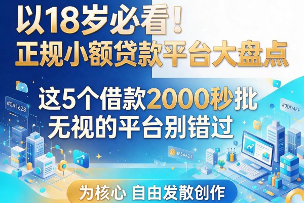 18岁必看!正规小额贷款平台大盘点,这5个借款2000秒批无视的平台别错过