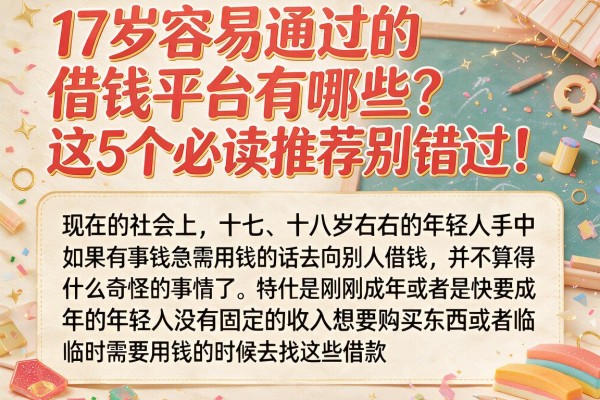 17岁容易通过的借钱平台有哪些?这5个必读推荐别错过!