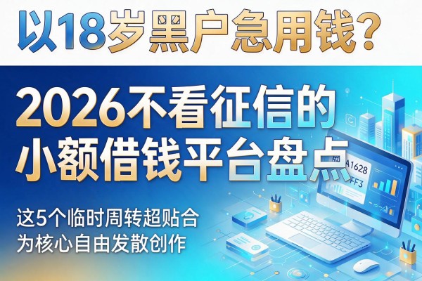18岁黑户急用钱？2026不看征信的小额借钱平台盘点，这5个临时周转超贴合