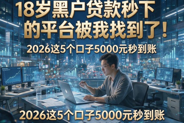 18岁黑户贷款秒下的平台被我找到了!2026这5个口子5000元秒到账