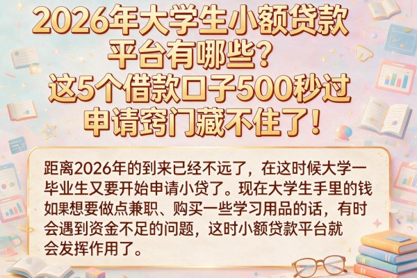 2026年大学生小额贷款平台有哪些?这5个借款口子500秒过,申请窍门藏不住了!